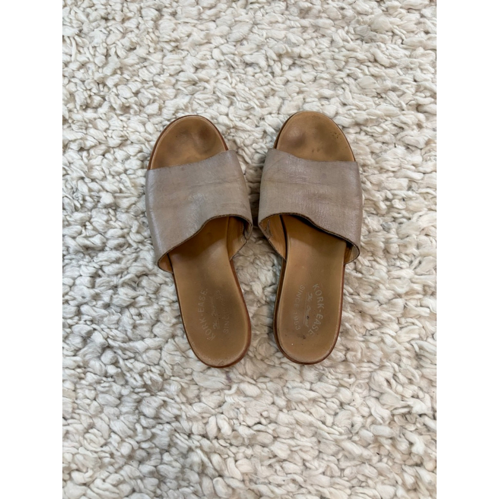Women's Kork-Ease Beige Leather Slide Sandals Size 10 EU 42